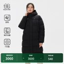 KOLON SPORT/可隆重量羽绒服 女子防泼水防风户外登山长款鹅绒外套- LKDJ4WN176-BK 黑色 S 160/84A