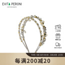 依慧达（Evita Peroni ）高级感仿水晶双层发箍宴会头箍防滑发卡奢华礼物送爱人 高雅灰