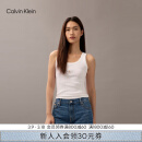 Calvin Klein Jeans25早春新款女士经典ck布标休闲螺纹微弹内搭背心T恤J225580 YAF-月光白 S