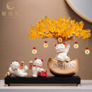 慧选礼（HUI XUAN LI）招财猫摆件新款八方来财开业礼物发财树客厅装饰乔迁新居礼品定制