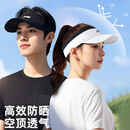 李宁李宁空顶帽夏季大檐遮阳防晒鸭舌帽羽毛球帽子运动跑步马拉松速干 黑色（银标）