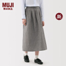 无印良品（MUJI）女式 汉麻棉轻便长裙 长半身裙女裙子 25年春季新品 BE1VBC5S 灰色条纹 M （160/66A）