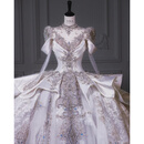 勤驰婚纱新娘主纱2025小个子高级感白色法式高定新款高级质感重工奢华 白色齐地婚纱 M 均码