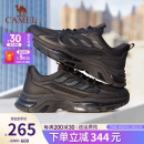 骆驼（CAMEL）男鞋运动鞋子男春夏时尚百搭老爹鞋厚底增高网面男士跑步鞋旅游鞋 G14S220014黑色【透气款】 42