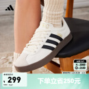 adidas「T头鞋」VL COURT CLASSIC复古板鞋德训鞋阿迪达斯轻运动   汉玉白/黑色/树脂黄   38