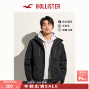 HOLLISTER24冬款保暖宽松黑色连帽厚夹克棉服外套男装KI332-4093 黑色 M (180/100A)
