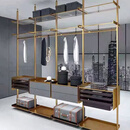 定制立柱式衣帽间厂家直供全铝整体衣橱书架置物架步入式金属衣柜 黑色 800平方米全款组装