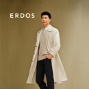 ERDOS【马龙同款】春夏丝麻斜纹宽松商务休闲时尚百搭外套翻领男风衣 亚麻白 M 170/92A