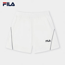 FILA 斐乐官方女士梭织短裤2025夏季新款时尚休闲宽松防晒三分裤 云菇白-WT L 170/70A/L