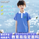 龙伟联合纯棉深圳小学校服短袖秋冬运动服男女速干运动套装长袖T恤运动裤 男童-纯棉短袖T恤上衣 140