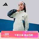 adidas休闲立领棉服外套男女大童儿童春季新款阿迪达斯官方轻运动 亚麻绿     164