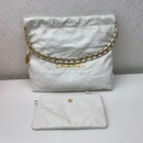 【二手95新】香奈儿  22Bag 白色垃圾袋 牛皮单肩包  中号36*42*8小号35*37*7 白色垃圾袋 中号36*42*8