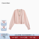 Calvin KleinJeans25春夏新款女士ck背心V领宽松短款针织开衫两件套47AB311 LN4-牡丹粉 M