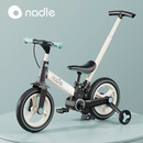 Nadle儿童平衡车宝宝1-3岁幼儿防侧翻滑步车折叠3-6岁12寸儿童自行车 12寸 橄榄绿（滑行+骑行+推行）