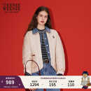 Teenie Weenie小熊女装2025春季新款潮流时尚拼接撞色云感棉服外套 卡其色 M 165