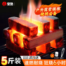 皇驰烧烤木炭无烟竹木炭烧烤炉木碳速燃竹炭围炉条形空心炭火锅炭
