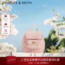 CHARLES&KEITH菱格大容量柔软多用背包书包双肩包包女包生日礼物CK2-60151400 粉红色Pink S