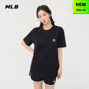 MLB短袖T恤男女时尚夏季休闲经典纯色圆领25新款3ATSB0153-50BKS-L