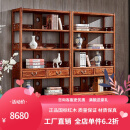 一善一品 红木家具非洲花梨（学名：刺猬紫檀）书柜 实木书柜明清古典储物柜多宝阁 博古架书柜一对