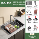 科勒（KOHLER）美国水槽纳米飞雨瀑布大单槽SUS304不锈钢厨卫洗菜 680x450C款套餐