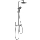 九牧门店款X36048新上市自动除垢四出水大置物台带喷枪花洒淋浴套装 X36048-782/1B-1银色包安装