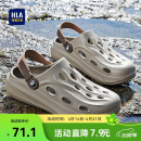 海澜之家HLA凉鞋男士休闲洞洞鞋包头拖鞋HAALXM2DBK047 卡其色40/41(双码)