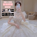 创京懿选齐地婚纱主婚纱礼服2025新款新娘质感孕妇大码重工法式复古小个子 白色拖尾款(婚纱+八件套) 4XL