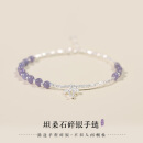 迟星坦桑石碎银几两纯银手链女转运珠s925银轻奢饰品小众设计送闺蜜 坦桑石碎银几两手链