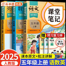 2025斗半匠课堂笔记五年级上册语文数学英语人教版同步教材随堂笔记教材全解小学生课前预习教材（3册）