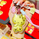 中国珠宝大褔hellokitty猫钥匙扣黄金挂件足金KT猫手机链999包包挂饰礼物 KT猫钥匙扣【0.2g】(含礼盒）