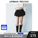 UR2025春季新款女蝴蝶结松紧腰抽绳花苞超短款短裤UYU650006 正黑 (偏短) M