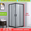 方形淋浴房L形浴室隔断钢化玻璃卫浴浴室折叠门推拉门双开静音 方形100100185 不含蒸汽
