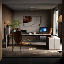 TAZA轻奢原创黑胡桃木书桌带柜子别墅豪宅办公系列意式实木办公桌 北美黑胡桃木面 3.0M 简一书桌