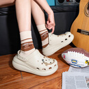 卡骆驰（CROCS）男女泡芙洞洞鞋户外休闲时尚厚底一脚蹬沙滩鞋 207521-2Y2 37-38