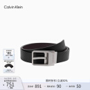 Calvin KleinJeans男士商务ck双面用金属针扣式牛皮腰带节日礼物HC0634