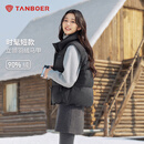 坦博尔时尚短款立领女士短款百搭羽绒马甲TB5330152D 黑色  M (165) 