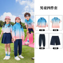 童然团体服小学生校服夏季短袖韩版毕业照儿童运动会班服套装老师幼儿园园服 春秋男款四件套团 袜 150 cm