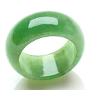 OPZ奢侈高端A货翡翠冰糯种貔貅戒指 飘阳绿男士玉扳指缅甸翡翠玉指环 油青 21号