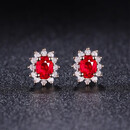 奢莱斯勒奢侈首饰品【七夕情人节礼物】耳钉女鸽血红宝石高端珠宝送老婆 0.5克拉 顺丰包邮【高端礼盒装】