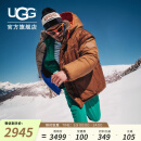 UGG冬季新款男女同款舒适保暖连帽休闲二合一双面穿棉服 1158696 PSG | 山核桃色/苔绿色 XXS /XS