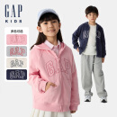 GAP【大小童同款】男女童2025春季新款logo连帽卫衣儿童装687286