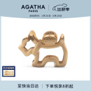 AGATHA【陈乔恩同款】小狗发夹头饰高端发卡女【生日礼物】鲨鱼抓夹 金色大发夹