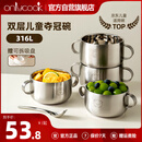 onlycook316L不锈钢辅食碗儿童碗 小碗食品级宝宝吸盘碗婴幼儿餐具-小猪