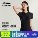 李宁（LI-NING）泳衣女连体平角游泳衣女士专业运动保守显瘦温泉泳装7561黑金XL