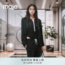 Maje2024秋冬款女装黑色气质单肩斜挎包MFASA01167 黑色 TU