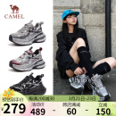 骆驼（CAMEL）【银月】老爹鞋女新潮撞色厚底休闲鞋 L24A283742 灰/枪/黑 38