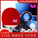 蝴蝶八星级乒乓球拍横拍801芳碳进攻型蓝海绵双面反胶蝴蝶王 六星 直拍