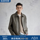 a.b.x【定染云雾纹理PU面料】春秋季廓形方领皮衣夹克外套 男女同款 迷棕绿 L