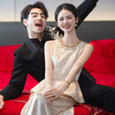 枝己新中式新娘旗袍2025新款订婚礼服女高级感敬酒服新中式连衣裙 HF052(仅女装) M