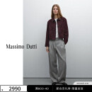 Massimo Dutti春夏季新品2025女装复古优雅安克拉红绒面革真皮外套04726946 酒红色 S